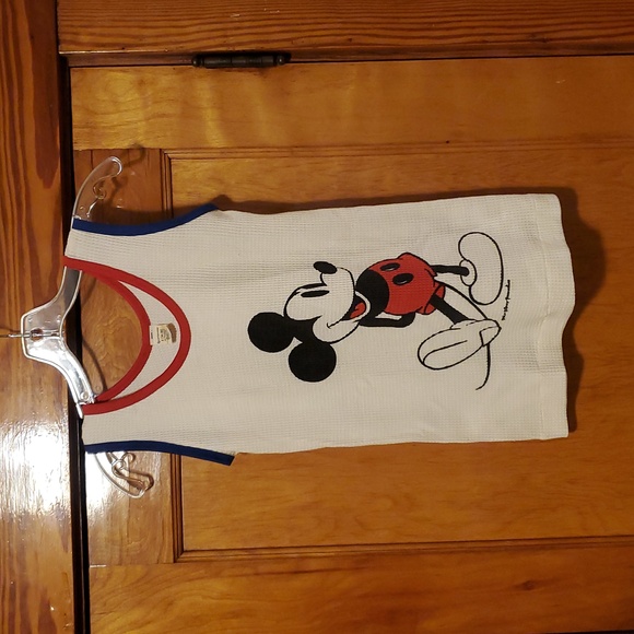 Tops - Vintage Waffle Knit Mickey Mouse Walt Disney Tank Top